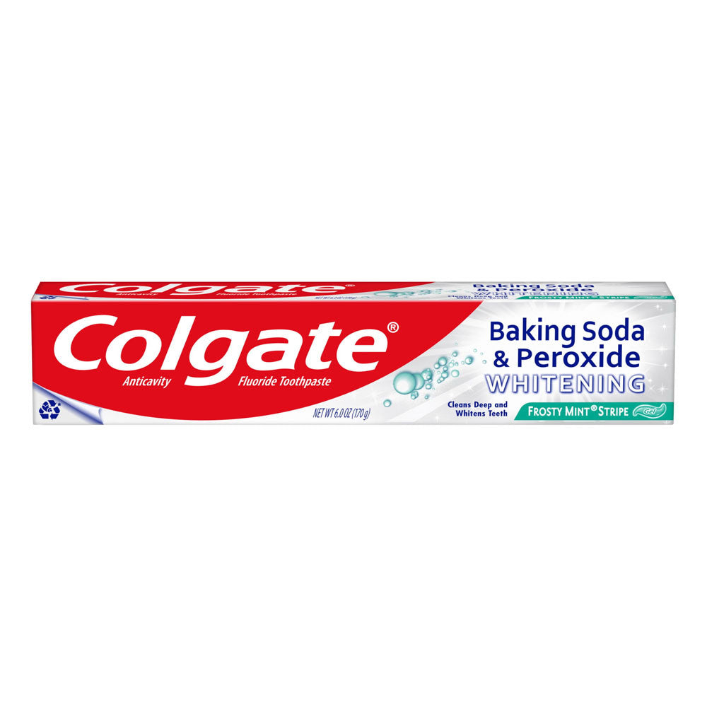Colgate Baking Soda and Peroxide Whitening Gel Toothpaste, Frosty Mint, 6 oz
